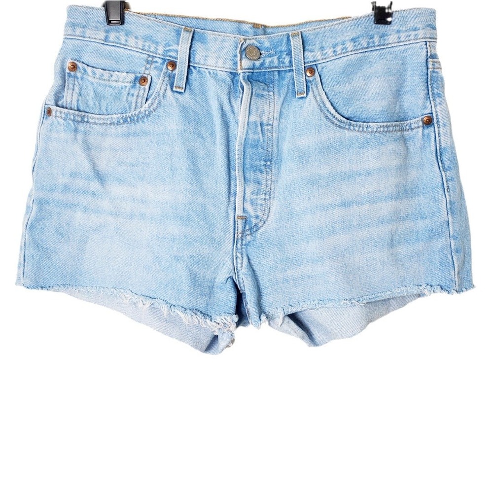 Levi's 501 Jeans Cutoffs Denim Shorts Jorts Light Wash Distressed W30 Button Fly
